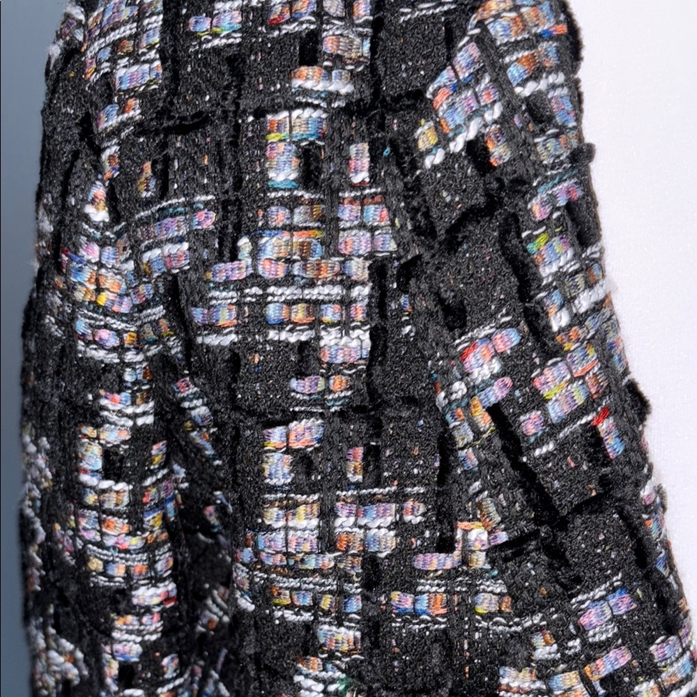NWT Ecru Black & Multicolor Contemporary Blazer with Textured Fabric - Picture 2 of 3